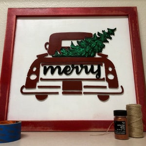 Merry Christmas Truck Sign Files: Laser Cut, Glowforge (Digital Download)