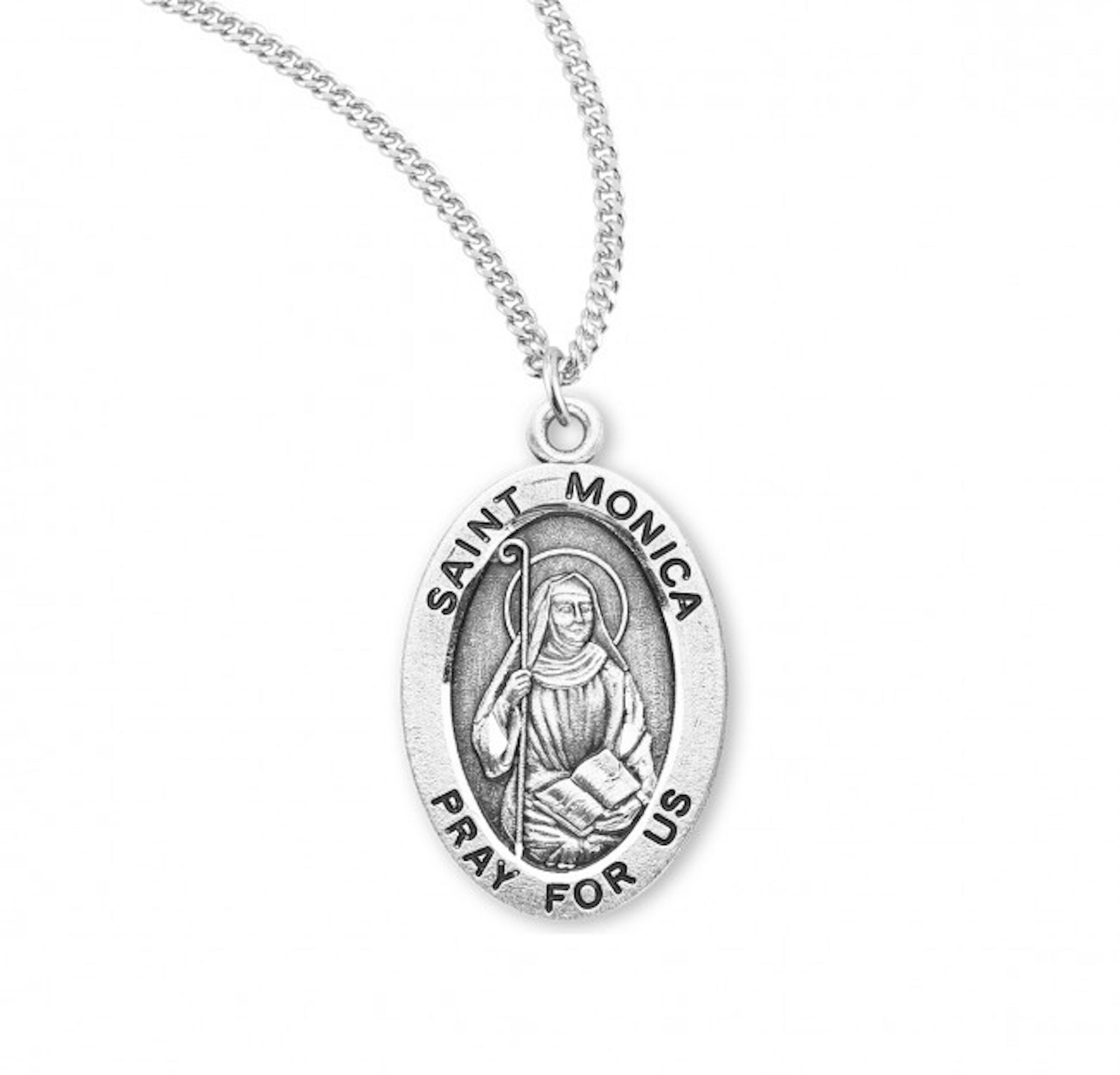 Saint Monica oval medalpendant. Etsy