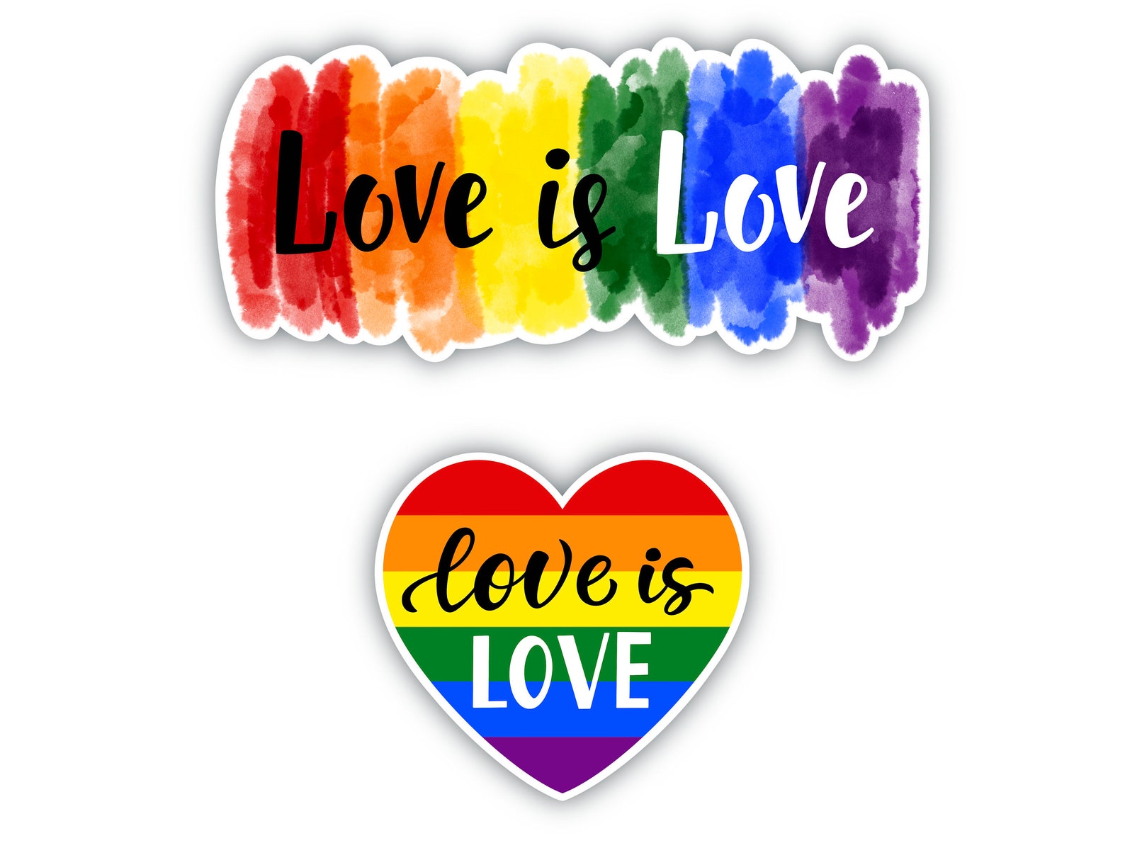 Love is Love LGBTQIA Pride Die-Cut Vinyl Stickers | Etsy