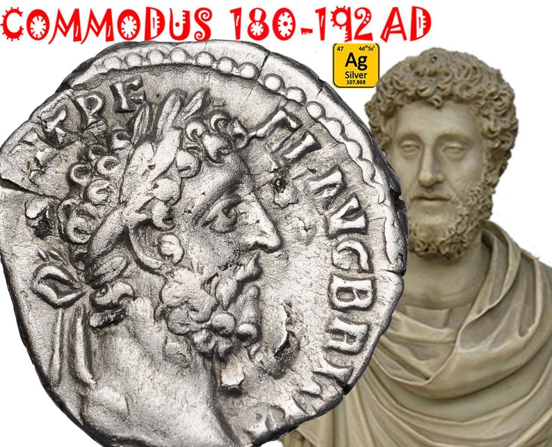 Ancient Roman Empire Silver Coin, Commodus 180-192 AD, Authentic ...
