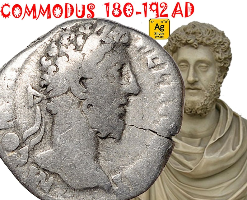 Ancient Roman Empire Silver Coin, Commodus 180-192 AD, Authentic ...