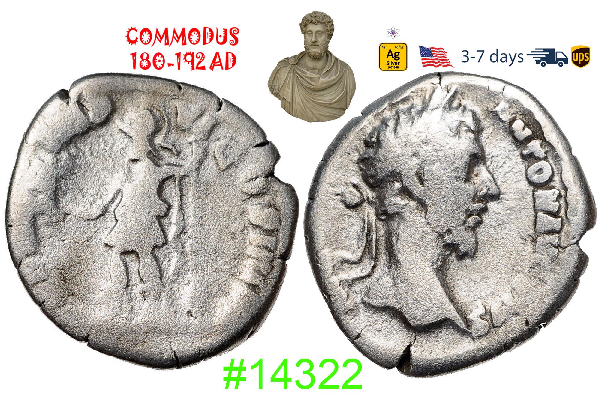 Ancient Roman Empire Silver Coin, Commodus 180-192 AD, Authentic ...