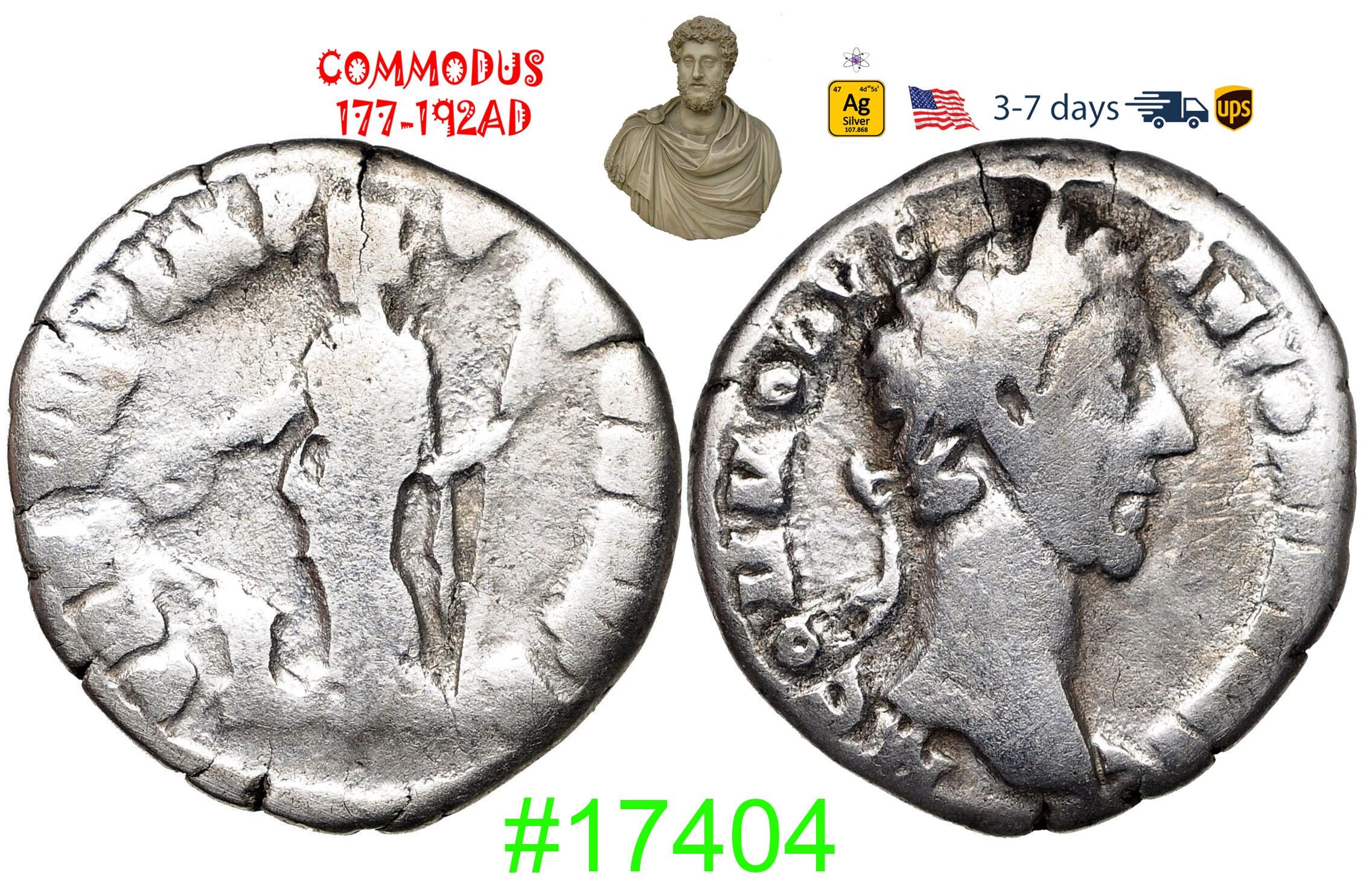 Ancient Roman Empire Silver Coin, Commodus 180-192 AD, Authentic ...