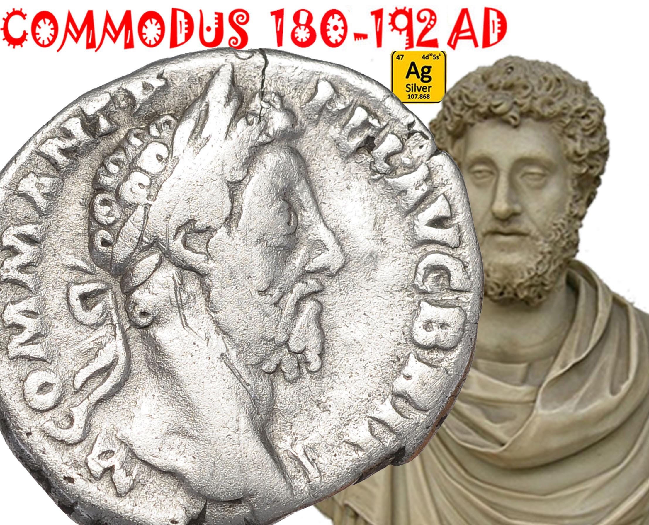 Ancient Roman Empire Silver Coin, Commodus 180-192 AD, Authentic ...
