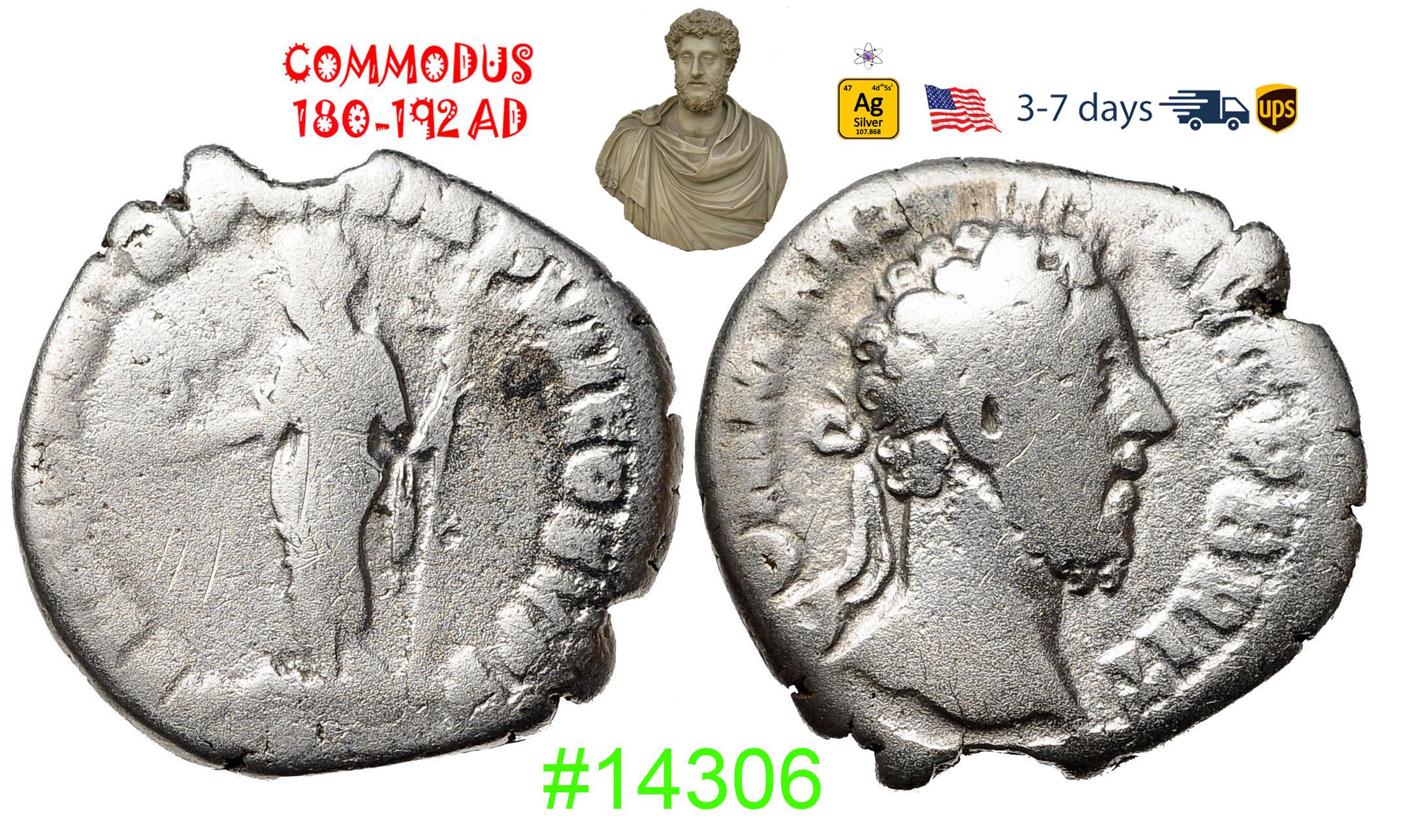 Ancient Roman Empire Silver Coin, Commodus 180-192 AD, Authentic ...