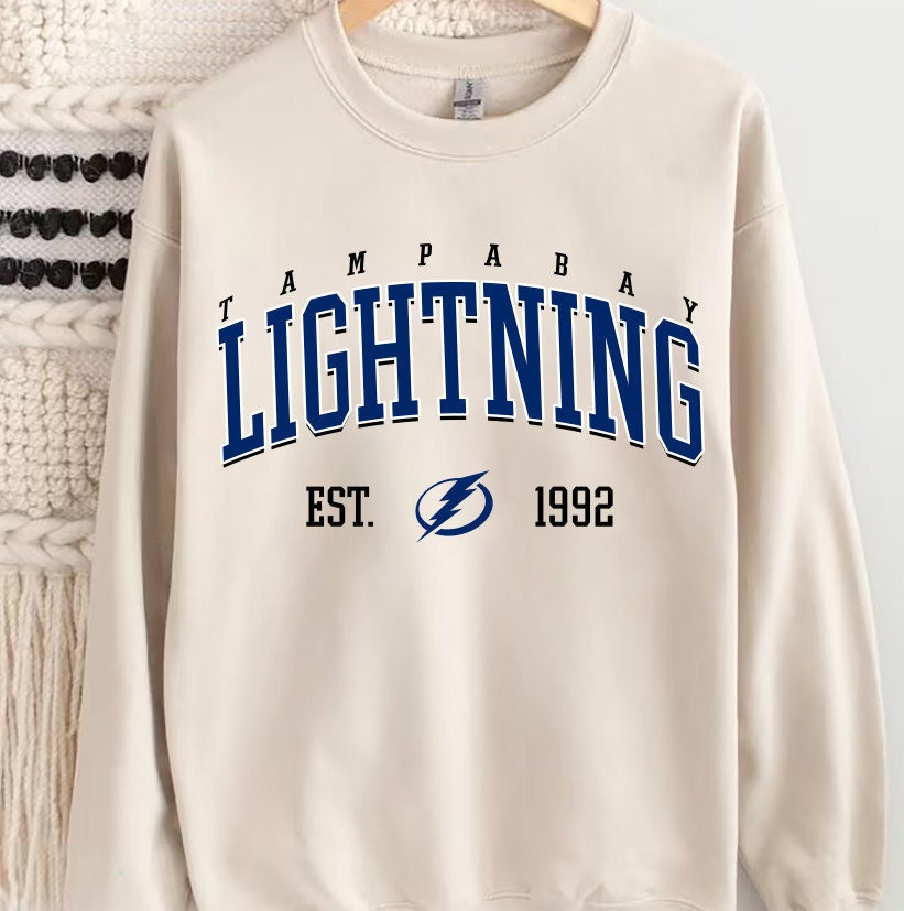 Tampa Bay Hockey Vintage Style Crewneck Gifts for Hockey Fans Tampa