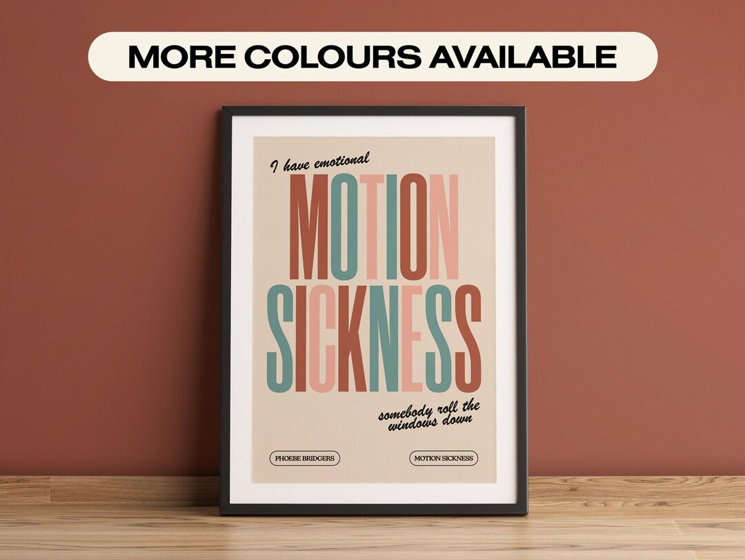 Phoebe Bridgers Motion Sickness Lyrics Inspired A6 A5 A4 A3 Etsy