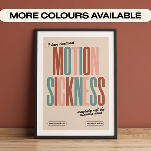 phoebe bridgers motion sickness lyrics inspired A6, A5, A4, A3 print poster