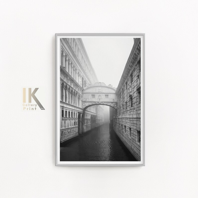 Printable Venice Photo Black &amp; White Wall Decor Venetian - Etsy