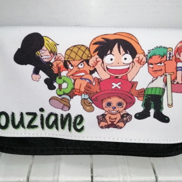 Trousse One piece manga personnalisable prénom au choix école bureau maison