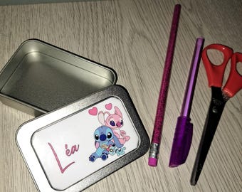 Boîte à bons points boîte à images Stitch pour enfant personnalisable prénom au choix