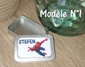 Boîte à bons points boîte à images spiderman pour enfant personnalisable prénom au choix