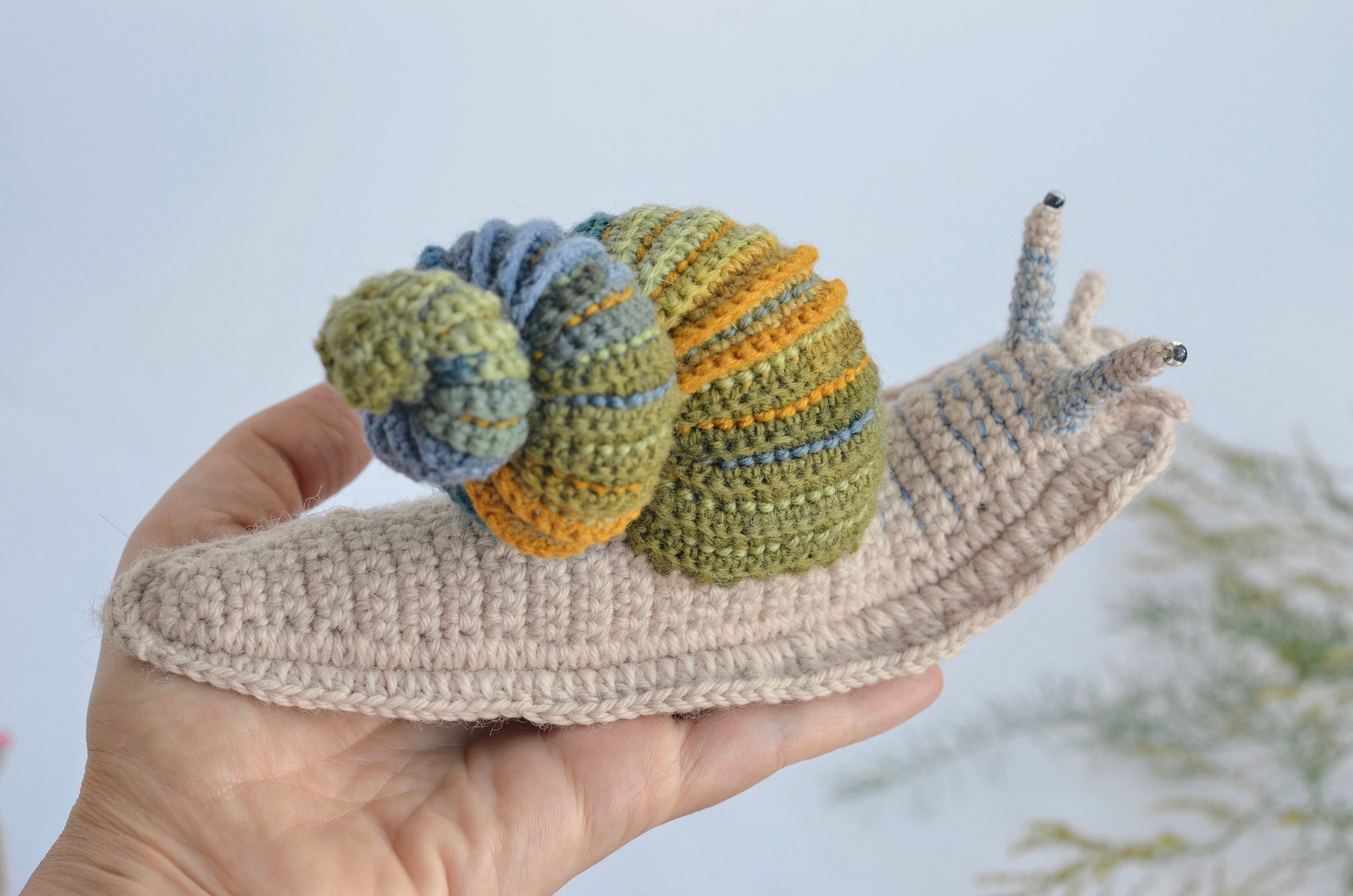 Snail stuffed animal Crochet snail toy Giant African snail Etsy