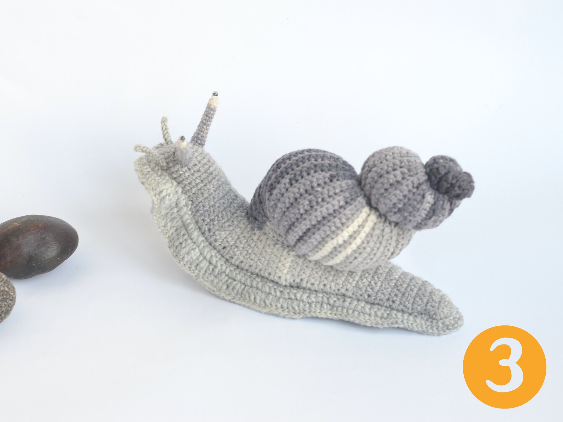 Snail stuffed animal Crochet snail toy Giant African snail Etsy