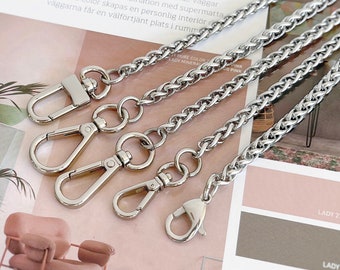 Tracolla a catena in acciaio inossidabile con moschettoni - Catena intrecciata per borsa - Catena per pantaloni - Ganci per catena di borse