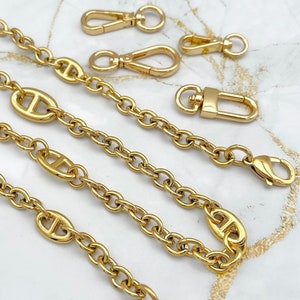 Braided/Twisted Wheat-style Chain, Extra Petite, Gold-tone Finish - 3/16  inch (4mm) Wide Luxury Chain Strap - Handle to Crossbody Lengths