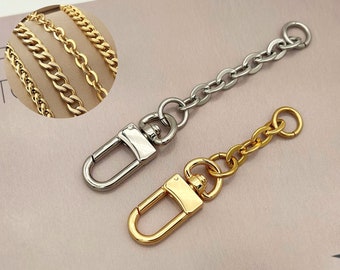 CHAIN STRAP EXTENDER, Stainless Steel Oval Chain Extender, Bag, Handbag, Pochette Purse Strap Extender Silver, Gold