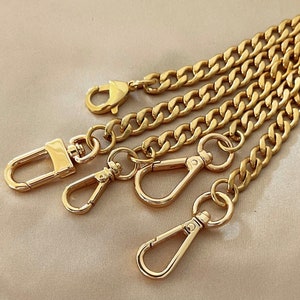 PURSE CHAIN STRAP, Handle Replacement Chain, Stainless Steel Curb Chain, Shoulder Handbag Strap with Clasps, Wallet Crossbody Bag Chain