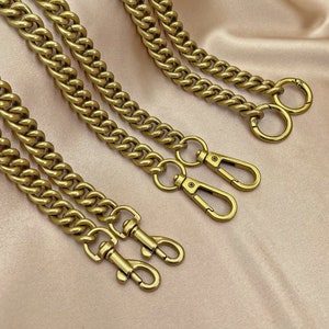 25 inch Trendy Chunky Large Metal Chains Purse Handle Shoulder Strap Replacement for Handbag (Antique Gold)