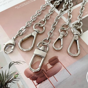 OVAL CHAIN Purse Strap, Luxury Crossbody Strap, Stainless Steel Chain, Handbag Chain Replacement, Silver Chain Strap, Shoulder Purse Chain