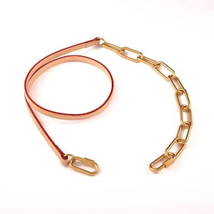 Vachetta Leather Strap with Matt Gold Chain for Designer Bags