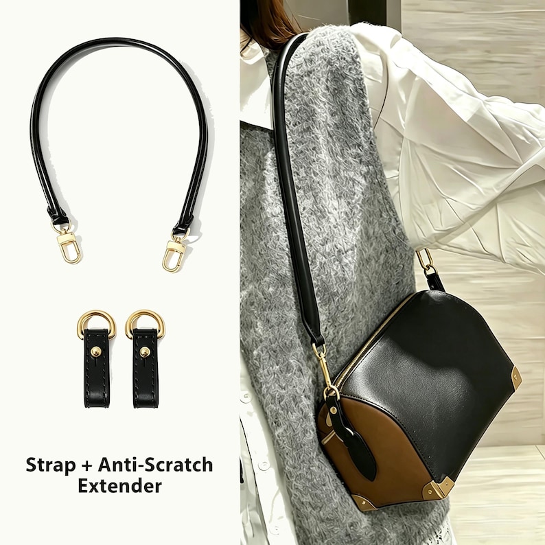 Bag Strap Replacement with Anti-Scratch Extender Set - Vachetta Leather Shoulder Strap image 7