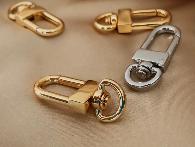Keyring W/ Swivel Clip Keychain Gold Plated Polished Swivel Etsy