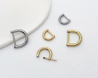 2 X Screw D-Ringe 19 mm 16 mm 13 mm Hellgold, Silber, Geldbörse Zubehör, Handtasche Hardware