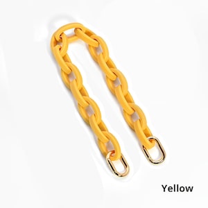 Akrylkedja - 10 färgalternativ - Ersättningsrem för handväskor och plånböcker Yellow