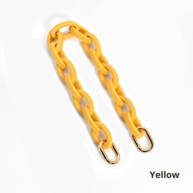 Akrylkedja - 10 färgalternativ - Ersättningsrem för handväskor och plånböcker Yellow