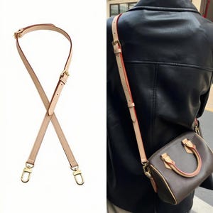 Genuine Vachetta Leather Strap for Designer Speedy Bag - Adjustable Strap Natural or Honey Color