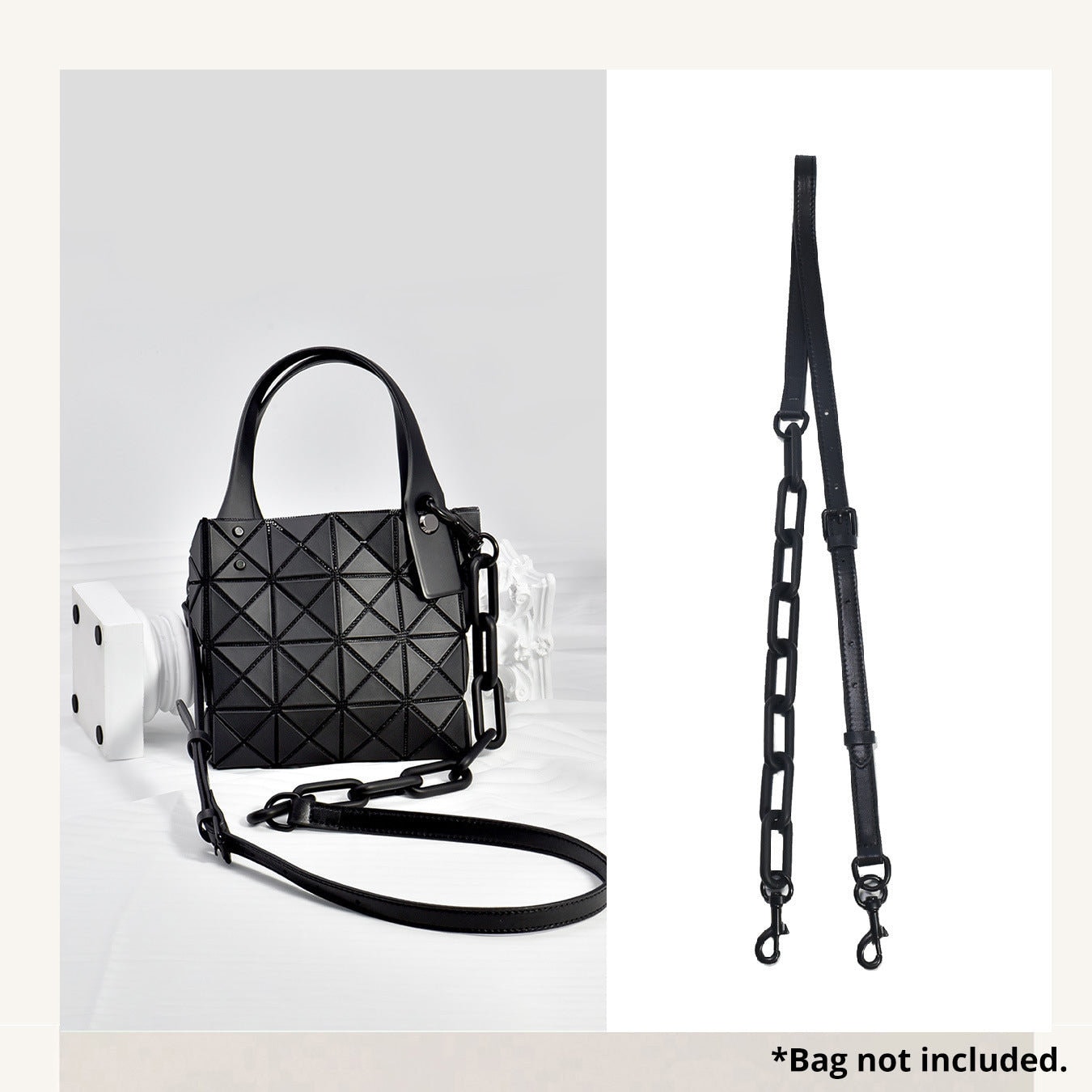 Black Leather Handbag Strap: Adjustable Crossbody Bag Conversion
