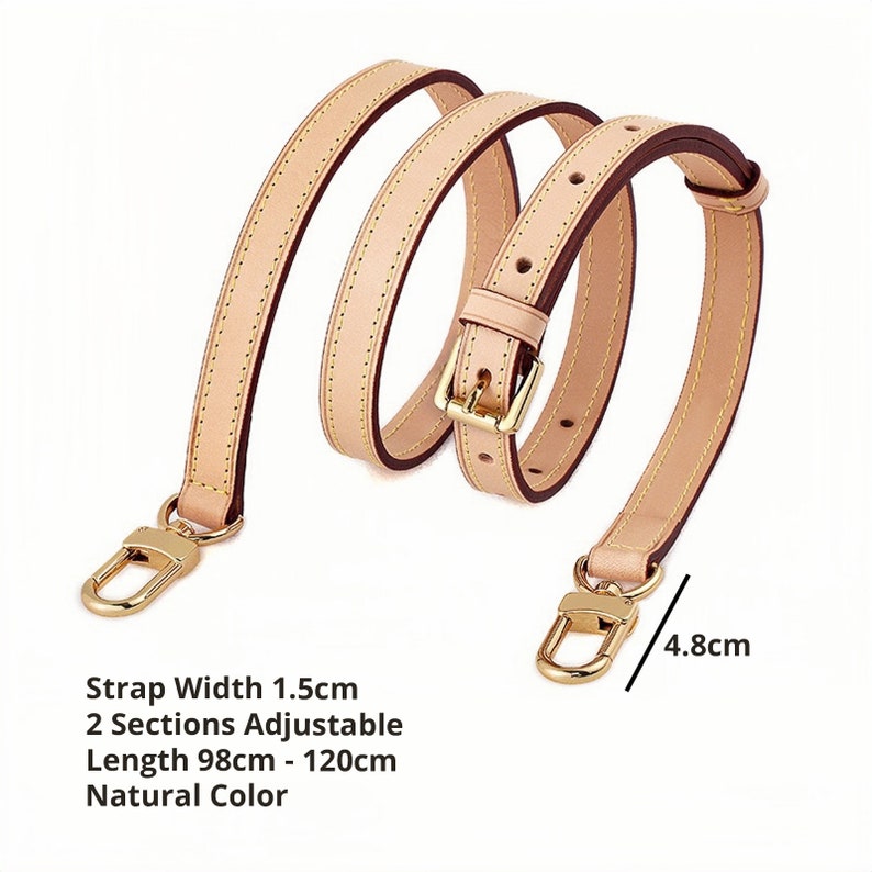 Genuine Vachetta Leather Strap for Handbag Adjustable Strap Natural or Honey Color image 4