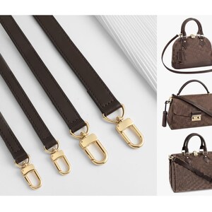 Louis Vuitton Brown Ebene Leather 16mm Shoulder Strap with Box and DB For  Sale at 1stDibs