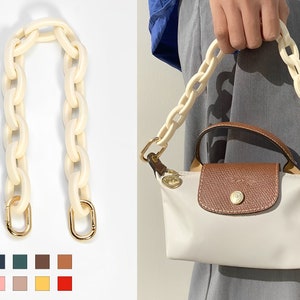 Asa de cadena de acrílico - 10 opciones de color - Correa de repuesto para asa de bolso para bolsos y carteras