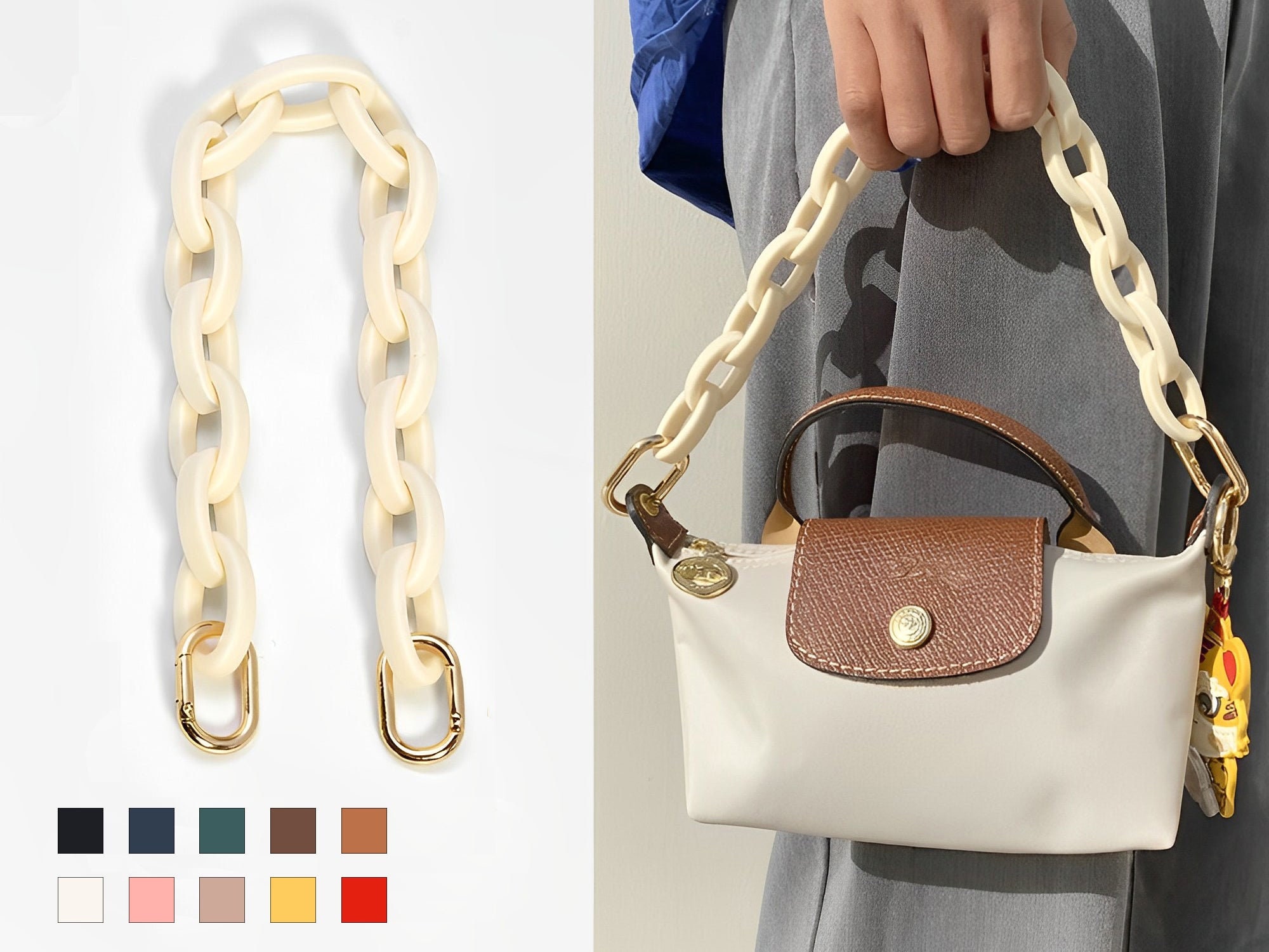 OAikor Metal Flat Chunky Chain Strap Replacement for Purse Shoulder Bag Handbag Straps Accessories 47 120 cm (Copper Golden)