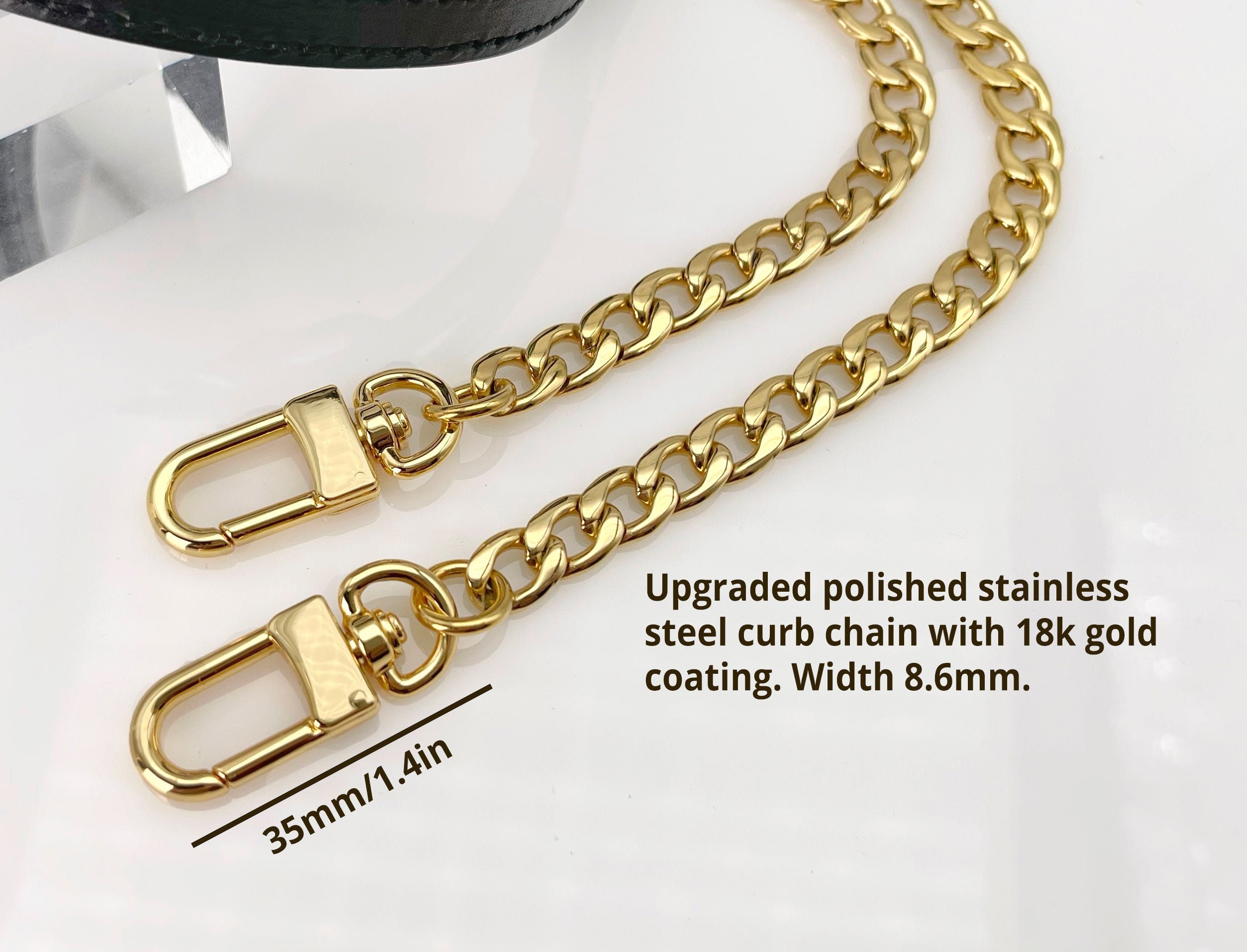 Buy 12mm Golden Purse Chain, Purse Strap, Korea Style Curb Chain, Chain  Strap, Bag Chain, Replacement Chains Online in India - Etsy