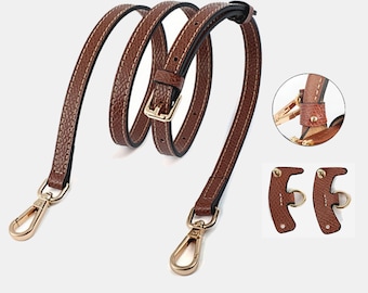 Adjustable Leather Conversion Kit for Mini Pouch - No Hole Punch, Convert Handle Purse to Crossbody, DIY Bag Makeover, Replacement Strap