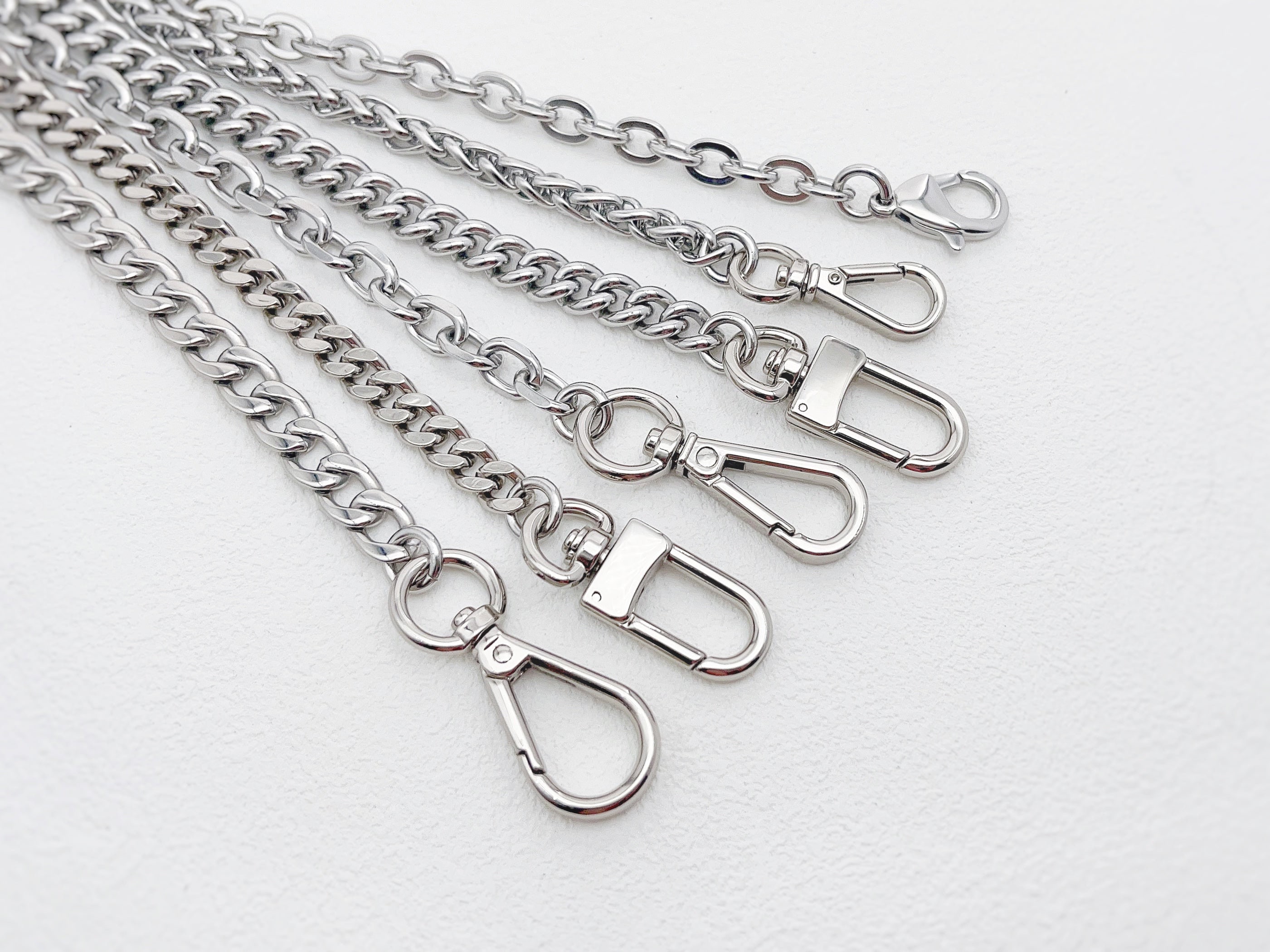 LLMSIX Silver Chain for Purse Crossbody Chain Strap Silver Crossbody Chain  with Adjustable Metal Buckles Silver Purse Chain for DIY Purse Bag Shoulder