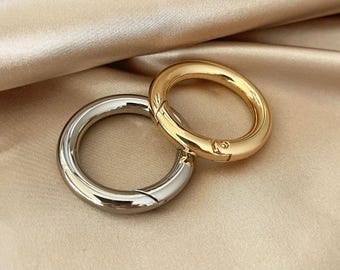 スプリングリングクラスプ、26mm/25mmスプリングゲートリング、金属製Oリング、プッシュゲートスナップフック