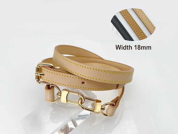 VACHETTA LEATHER STRAP 18mm Crossbody, Speedy Strap, Removable Adjustable  Replacement Shoulder Wrist Purse Handbag Strap, Gold Silver Clasps 