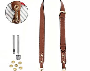 Tracolla larga e regolabile in pelle per borsa a tracolla, tracolla di ricambio per borsa con kit di conversione fai-da-te opzionale
