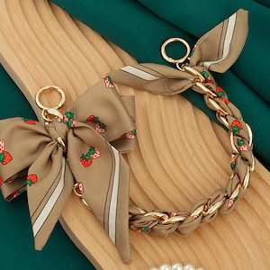 20mm Wide Thick Chain Strap Purse Handle with Bow Charm