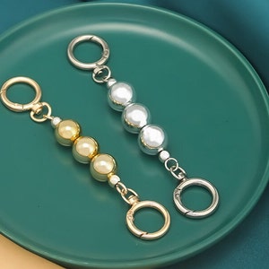 Pearl Chain Handbag Short Handle and Charm / Handbag Strap for