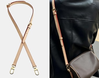 Genuine Vachetta Leather Bag Strap Replacement - Adjustable, Natural & Honey Color, Various Sizes