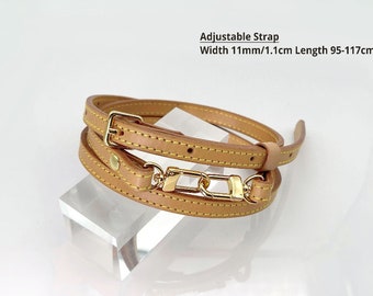 Honey Vachetta Leather Bag Strap: Adjustable Crossbody Replacement