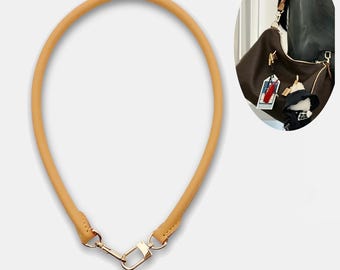 70 cm Schultergurt aus Leder für klassische Handtaschen, Schultergurt aus echtem Rindsleder mit Gold- und Silberbeschlägen