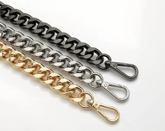 Dicker Metall-Handtaschenriemen, klobige Kette für Griffe, Schulter- und Umhängeriemen