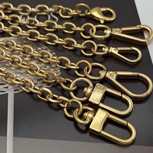 PURSE CHAIN STRAP Wallet Chain, Diamond Cut Gold Bag Chain, Luxury Steel Handbag Strap, Handle Replacement Crossbody Chain with Clasps