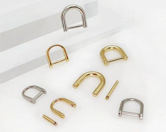 2 X Screw D-Ringe 12 mm 10 mm 8.5 mm Gold Silber, Geldbörse Zubehör, Handtasche Hardware